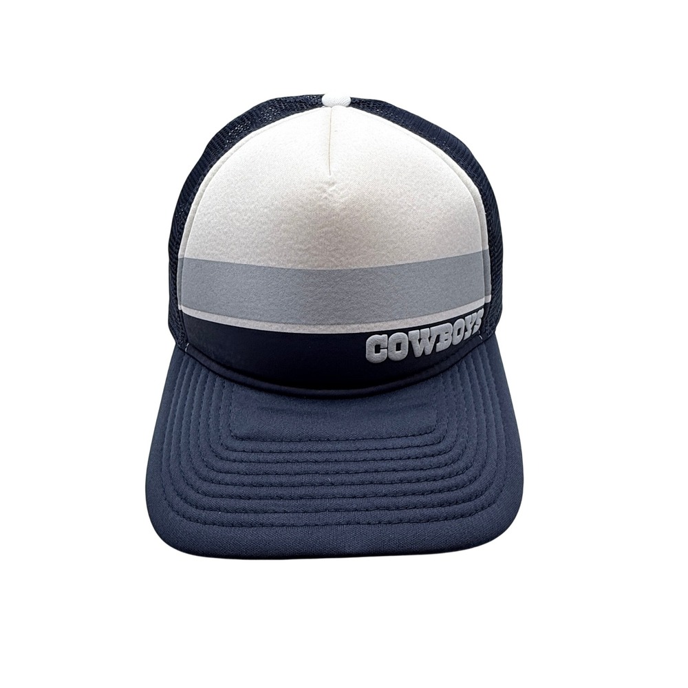 New Era Trucker Hat Mens OSFM Dallas Cowboys Navy Blue White 9FORTY Snapback Cap
